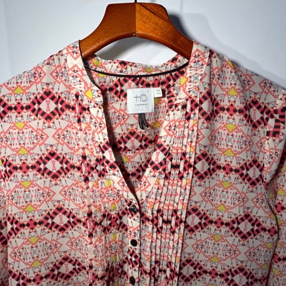 HD in Paris Anthropologie Kaveri Pin-Tucked Pullover Boho Top Size 6 - Picture 3 of 14